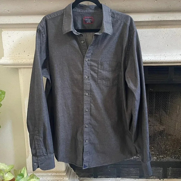 Untuckit Men's Button Up Dress Shirt XLT Long Sleeve Blue 100%‎ Cotton - Picture 1 of 10